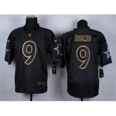 Nike Dallas CoWboys 9 Tony Romo black Elite gold lettering fashion NFL Jersey