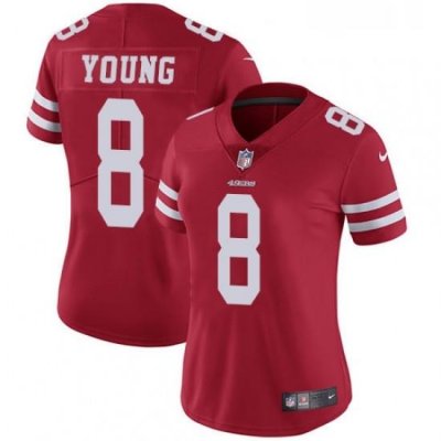 Womens Nike San Francisco 49ers 8 Steve Young Elite Red Team Color NFL Jersey