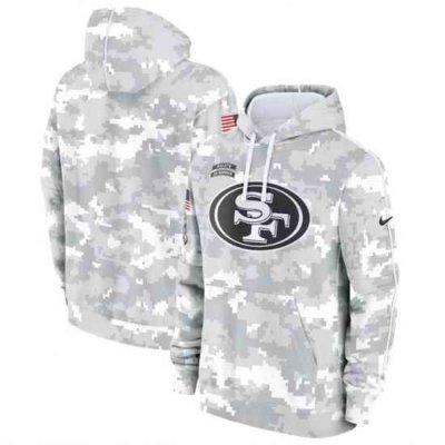 Youth San Francisco 49ers 2024 White Gray Salute To Service Pullover Hoodie