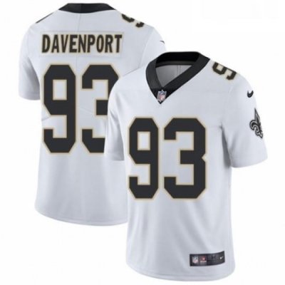 Youth Nike NeW Orleans Saints 93 Marcus Davenport White Vapor Untouchable Limited Player NFL Jersey