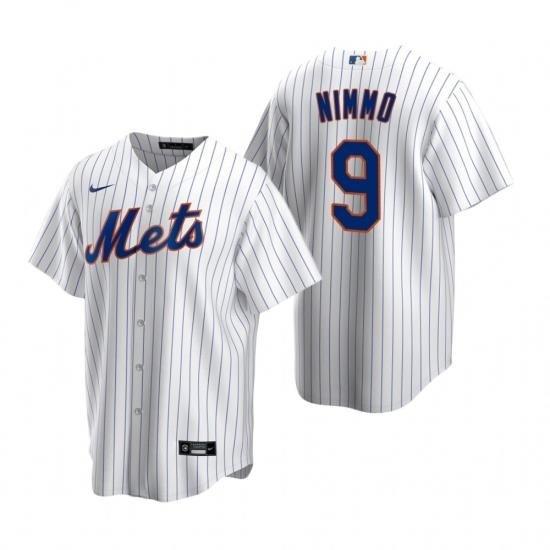 Mens Nike NeW York Mets 9 Brandon Nimmo White 2020 Home Stitched Baseball Jersey