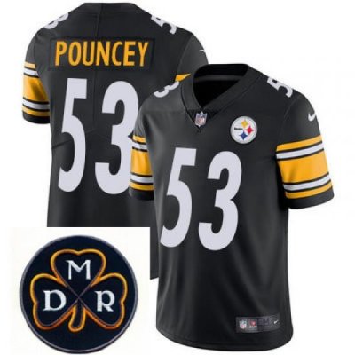 Nike Steelers #53 Maurkice Pouncey Black  Mens NFL Vapor Untouchable Limited Stitched With MDR Dan Rooney Patch Jersey