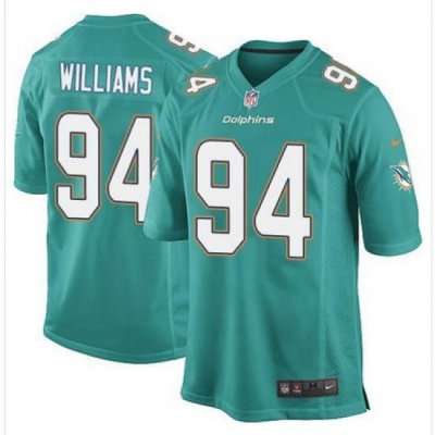 Nike Dolphins #94 Mario Williams Aqua Green Team Color Youth Stitched NFL Elite Jersey