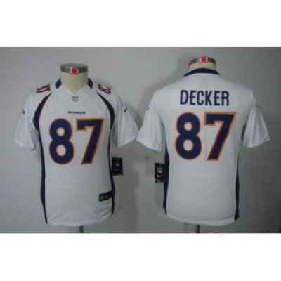 Youth Nike Denver Broncos 87# Eric Decker White Color[Youth Limited Jerseys]