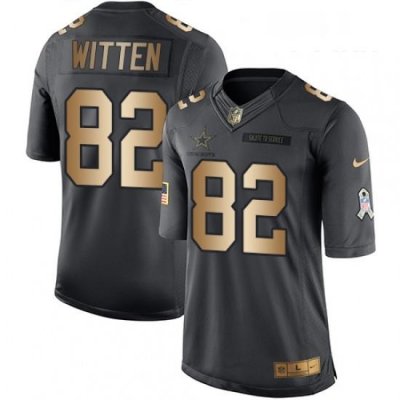 Youth Nike Dallas CoWboys 82 Jason Witten Limited BlackGold Salute to Service NFL Jersey