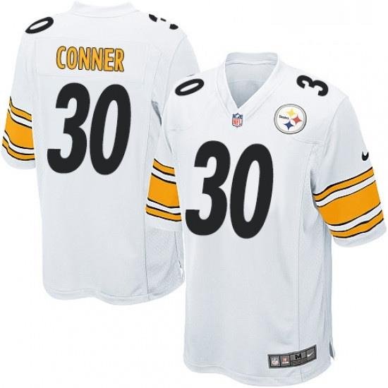 Mens Nike Pittsburgh Steelers 30 James Conner Game White NFL Jersey