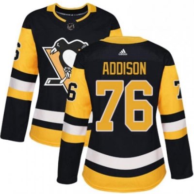 Womens Adidas Pittsburgh Penguins 76 Calen Addison Authentic Black Home NHL Jersey