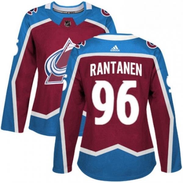 Womens Adidas Colorado Avalanche 96 Mikko Rantanen Authentic Burgundy Red Home NHL Jersey