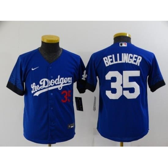 Youth Los Angeles Dodgers #35 Cody Bellinger Blue City Player Jersey