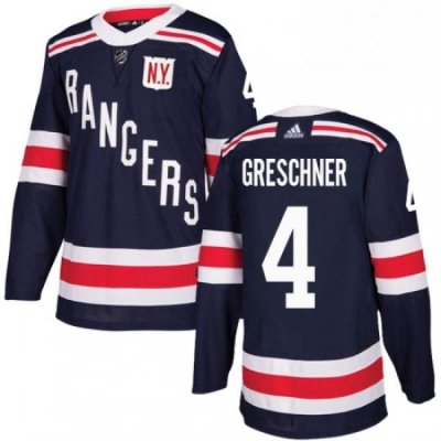 Mens Adidas New York Rangers 4 Ron Greschner Authentic Navy Blue 2018 Winter Classic NHL Jersey