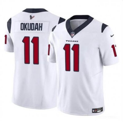 Youth Houston Texans 11 Jeff Okudah White 2024 F U S E Vapor Untouchable Limited Stitched Football Jersey