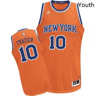 Youth Adidas New York Knicks 10 Walt Frazier Swingman Orange Alternate NBA Jersey