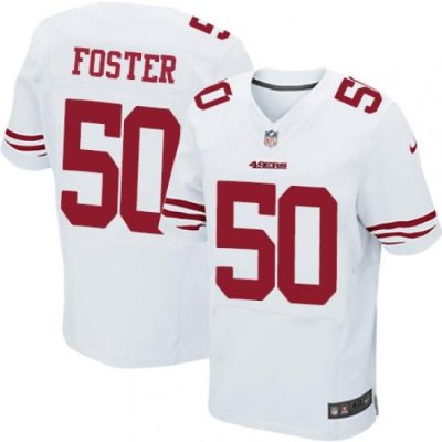 Nike 49ers #50 Reuben Foster White Mens Stitched NFL Elite Jersey