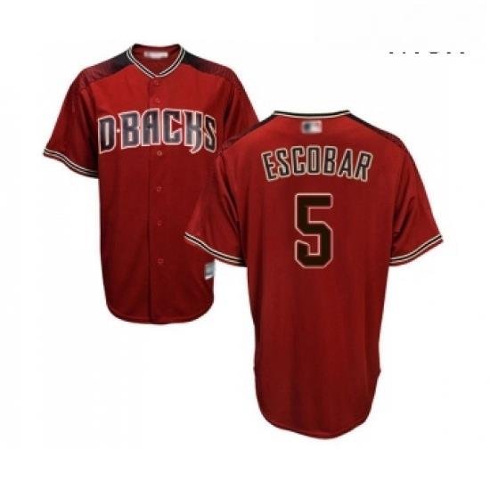 Mens Arizona Diamondbacks 5 Eduardo Escobar Replica Red Brick Alternate Cool Base Baseball Jersey