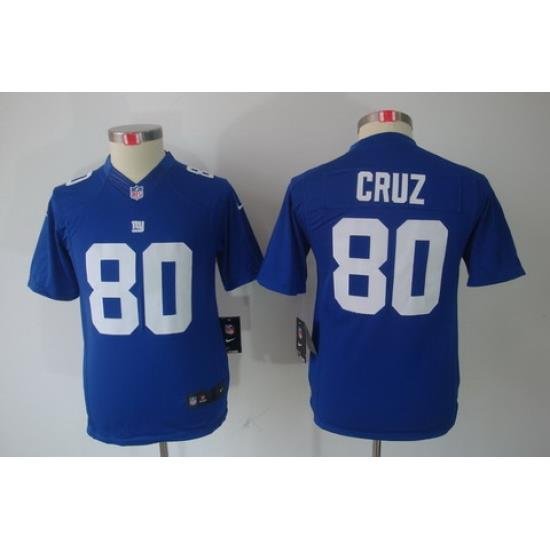 Nike Youth NeW York Giants #80 Cruz Blue Limited Jerseys