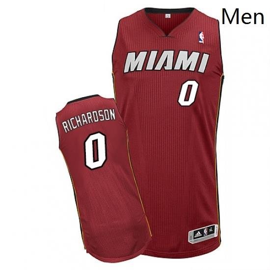 Mens Adidas Miami Heat 0 Josh Richardson Authentic Black Red Alternate NBA Jersey