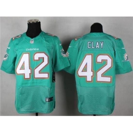 Nike Miami Dolphins 42 Charles Clay green Elite NFL Jersey