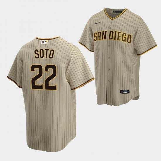 Men San Diego Padres 22 Juan Soto Tan Cool Base Stitched Baseball Jersey