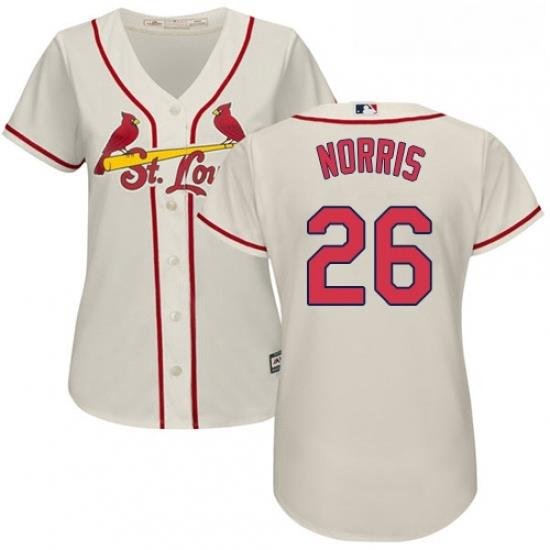 Womens Majestic St Louis Cardinals 26 Bud Norris Replica Cream Alternate Cool Base MLB Jersey