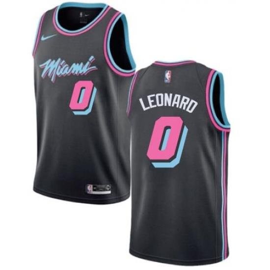 Men Nike Miami Heats Meyers Leonard 0 Black Jersey City Edition