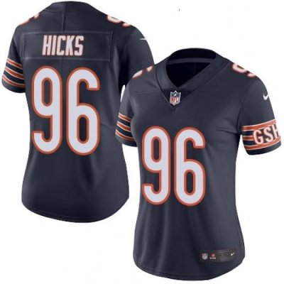 Womens Nike Chicago Bears 96 Akiem Hicks Navy Blue Team Color Vapor Untouchable Limited Player NFL Jersey