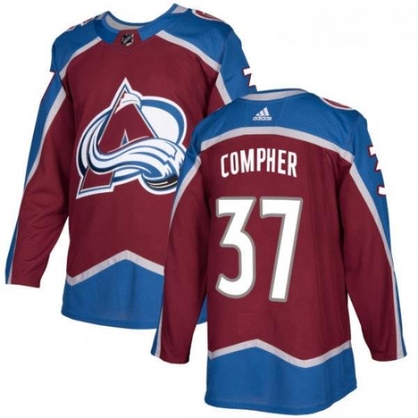 Youth Adidas Colorado Avalanche 37 JT Compher Authentic Burgundy Red Home NHL Jersey