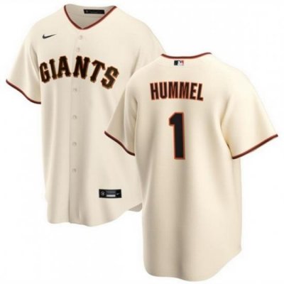 Men San Francisco Giants 1 Cooper Hummel Cream Cool Base Stitched Jersey