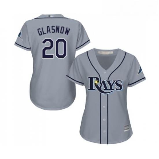 Womens Tampa Bay Rays 20 Tyler Glasnow Replica Grey Road Cool Base Baseball Jersey