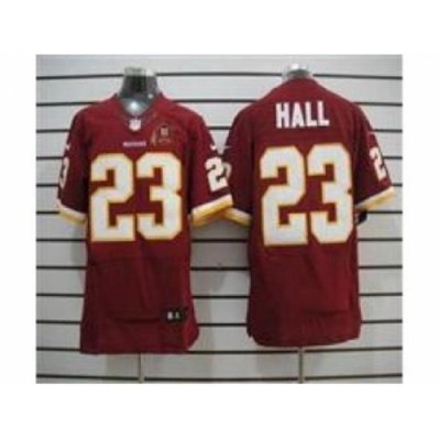 Nike Washington Redskins 23 DeAngelo Hall Red Elite 80TH Patch NFL Jersey