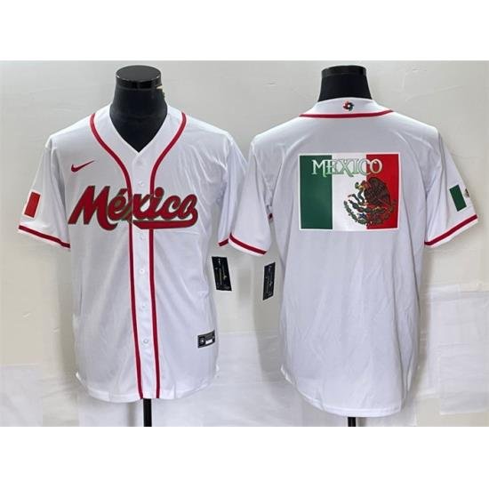 Men Mexico Baseball 2023 White World Baseball Classic Team Big Logo Stitched Jersey