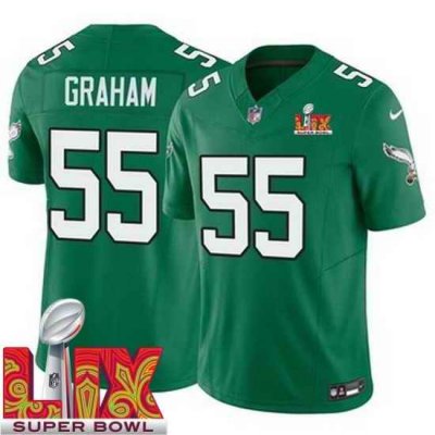 Youth Philadelphia Eagles Brandon Graham #55 Kelly Green 2024 2025 Super Bowl LIX F U S E Stitched NFL Jersey