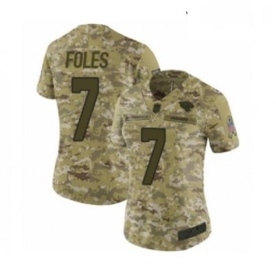 Womens Jacksonville Jaguars 7 Nick Foles Limited Camo 2018 Salute to Service Football Jersey