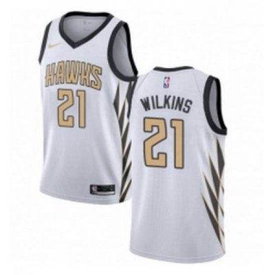 Womens Nike Atlanta Hawks 21 Dominique Wilkins Swingman White NBA Jersey City Edition