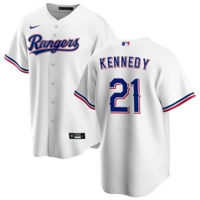 Men Texas Rangers 21 Ian Kennedy White Cool Base Stitched Baseball Jersey