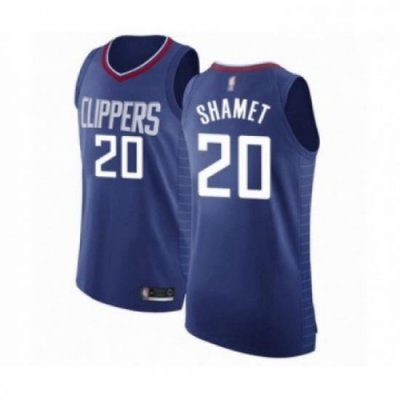 Mens Los Angeles Clippers 20 Landry Shamet Authentic Blue Basketball Jersey Icon Edition