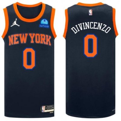 Men Jordan New York Knicks Donte DiVincenzo #0 Nike Edition Swingman Jersey Black