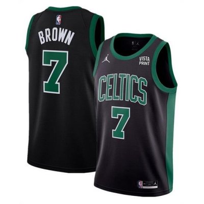 Men Boston Celtics 7 Jaylen Brown Black Statement Edition Stitched Basketball Jersey