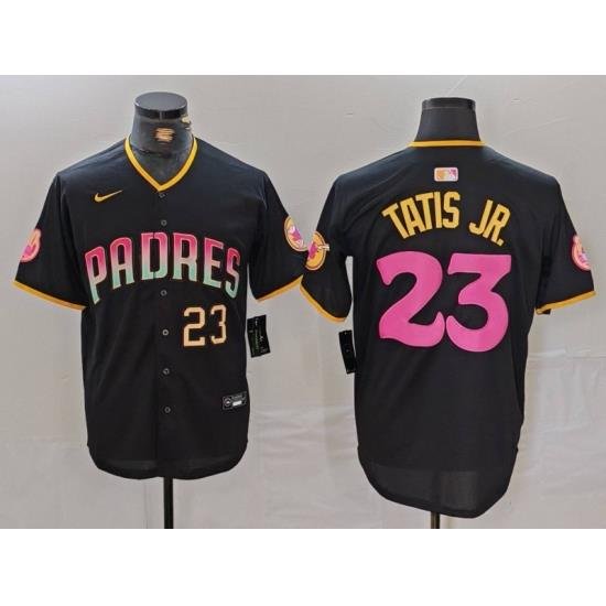 Men San Diego Padres 23 Fernando Tatis Jr  Black Cool Base Stitched Baseball Jersey 1