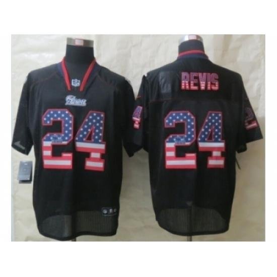 Nike New England Patriots 24 Darrelle Revis Black Elite USA Flag Fashion NFL Jersey