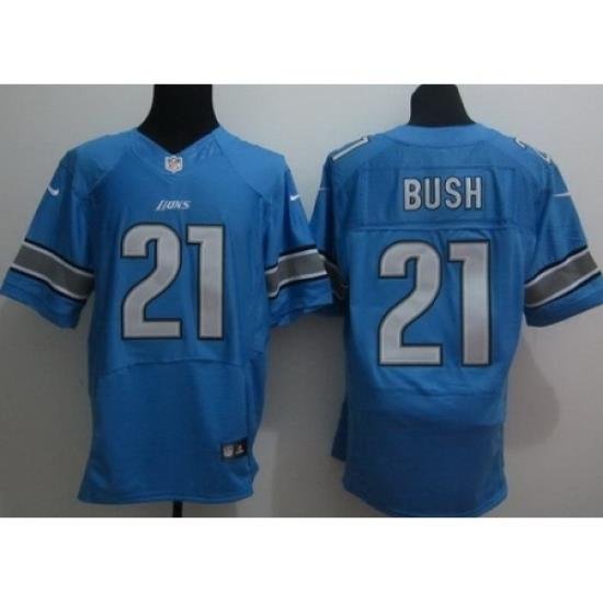 Nike Detroit Lions 21 Reggie Bush Blue Elite NFL Jersey