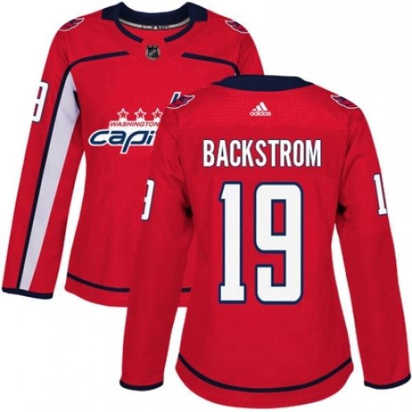 Womens Adidas Washington Capitals 19 Nicklas Backstrom Authentic Red Home NHL Jersey