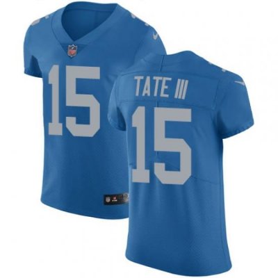 Nike Lions #15 Golden Tate III Blue ThroWback Mens Stitched NFL Vapor Untouchable Elite Jersey