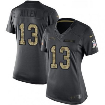 Womens Nike Los Angeles Chargers 13 Keenan Allen Limited Black 2016 Salute to Service NFL Jersey