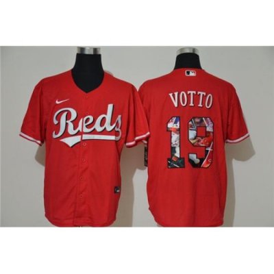 Reds 19 Joey Votto Red Nike Cool Base Player Jersey