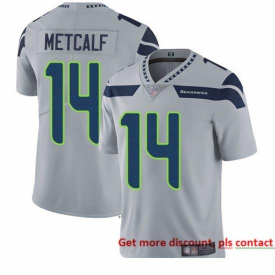 Seahawks 14 D K  Metcalf Grey Alternate Men Stitched Football Vapor Untouchable Limited Jersey