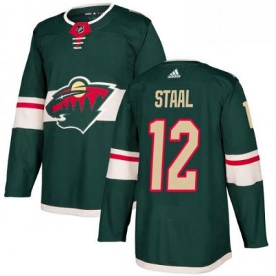 Mens Adidas Minnesota Wild 12 Eric Staal Premier Green Home NHL Jersey