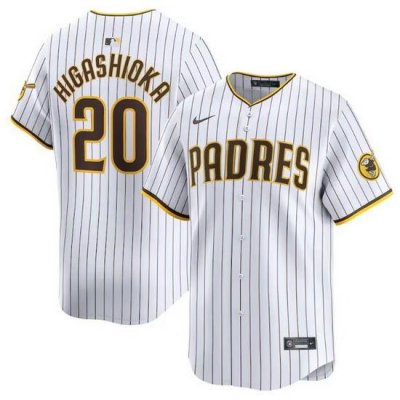 Men San Diego Padres 20 Kyle Higashioka White 2024 Home Limited Stitched Baseball Jersey