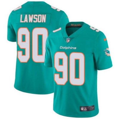 Nike Dolphins 90 Shaq Lawson Aqua Green Team Color Men Stitched NFL Vapor Untouchable Limited Jersey