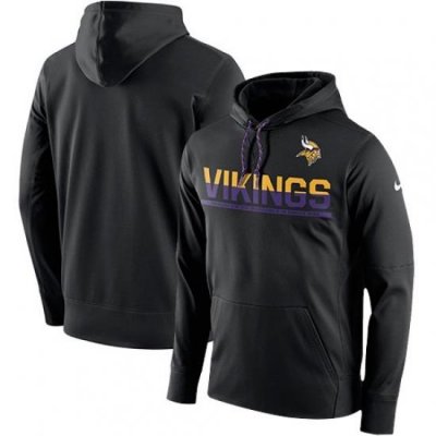 NFL Mens Minnesota Vikings Nike Black Sideline Circuit Pullover Performance Hoodie