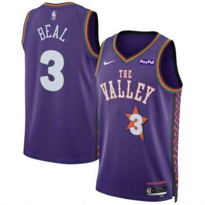 Men Phoenix Suns 3 Bradley Beal Purple 2024 25 City Edition Stitched Basketball Jersey